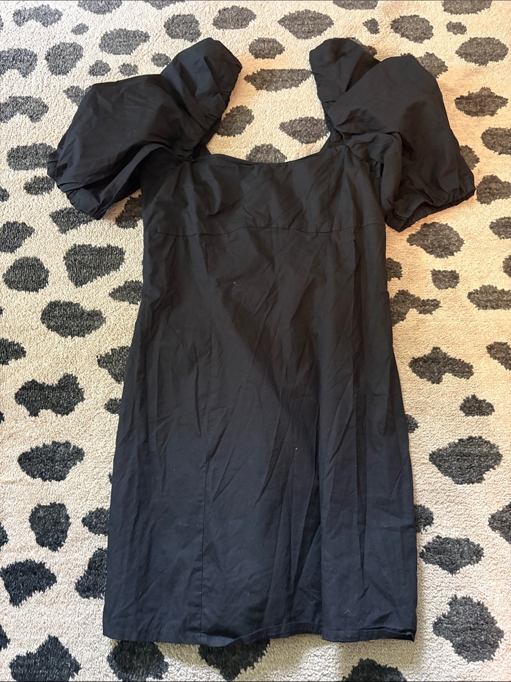Piper & Blue Black Puff-Sleeve Mini Dress